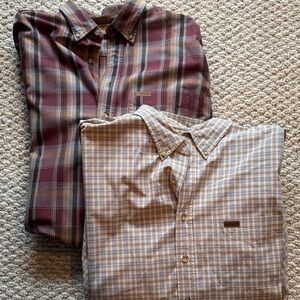 Carhartt LOT Men’s Buttoned Plaid Shirts - Maroon and Beige